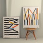 Wallity Set de 2 Lienzos Decorativos Multicolor 70 x 100 cm